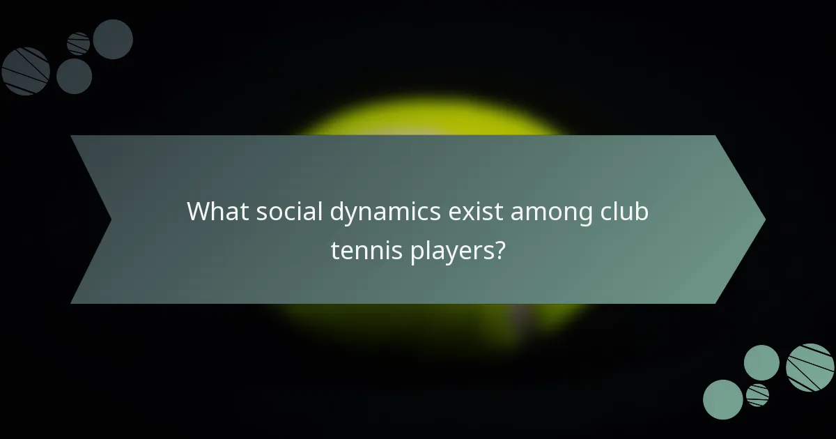 Katere socialne dinamike obstajajo med tenisnimi igralci v klubih?